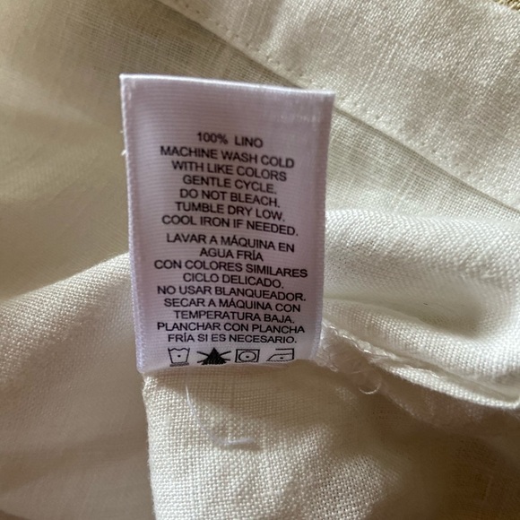 Ellen Tracy White Linen Blouse in Chalk - Picture 5 of 9